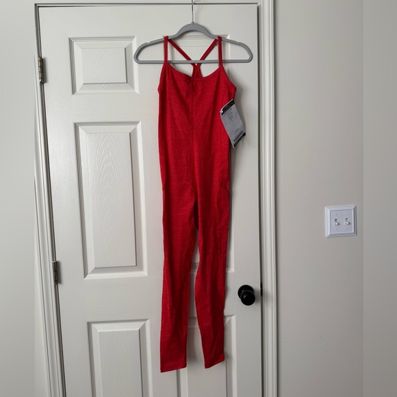 aerie Pants - Offline by aerie One Piece the Hugger Pocket Onsie in Holiday Red size M